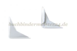 Buchecken, vernickelt<br>19 mm Schenkellänge<br>2,5 mm Fassung