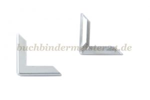 Buchecken, vernickelt<br>22 mm Schenkellänge<br>3 mm Fassung