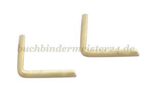 Buchecken, passiviert<br>22 mm Schenkellänge<br>1,5 mm Fassung