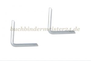 Buchecken, vernickelt<br>22 mm Schenkellänge<br>1,5 mm Fassung