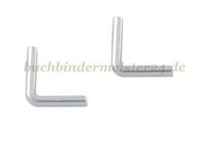 Buchecken, vernickelt<br>16 mm Schenkellänge<br>1,5 mm Fassung
