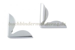 Buchecken, vernickelt<br>15 mm Schenkellänge<br>3 mm Fassung