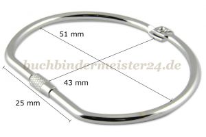 Warenringe mit Schraubverschluss<br>51 mm Durchm.<br>vernickelt