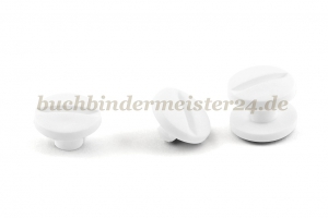Buchschrauben<br>aus Kunststoff<br>5 mm Fassung<br>weiss