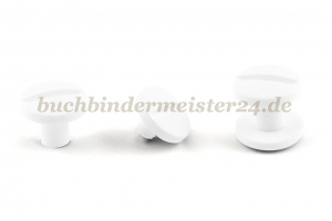Buchschrauben<br>aus Kunststoff<br>7 mm Fassung<br>weiss