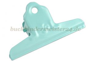 Papierklemmer mit<br>Flower Ornament<br>75 mm breit<br>türkis