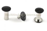 Buchschrauben<br>20 mm Fassung<br>Köpfe schwarz lackiert