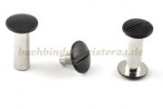 Buchschrauben<br>35 mm Fassung<br>Köpfe schwarz lackiert