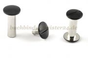 Buchschrauben<br>40 mm Fassung<br>Köpfe schwarz lackiert