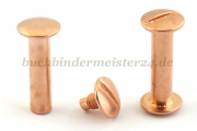 Buchschrauben<br>25 mm Fassung<br>verkupfert