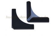 Buchecken, schwarz<br>28 mm Schenkellänge<br>4 mm Fassung