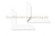 Buchecken, weiss<br>22 mm Schenkellänge<br>3 mm Fassung