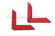 Buchecken, rot<br>22 mm Schenkellänge<br>3 mm Fassung