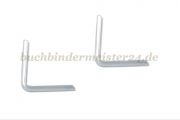 Buchecken, vernickelt<br>22 mm Schenkellänge<br>1,5 mm Fassung