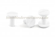 Buchschrauben<br>aus Kunststoff<br>10 mm Fassung<br>weiss