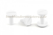 Buchschrauben<br>aus Kunststoff<br>12 mm Fassung<br>weiss