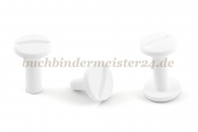 Buchschrauben<br>aus Kunststoff<br>15 mm Fassung<br>weiss