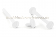 Buchschrauben<br>aus Kunststoff<br>45 mm Fassung<br>weiss